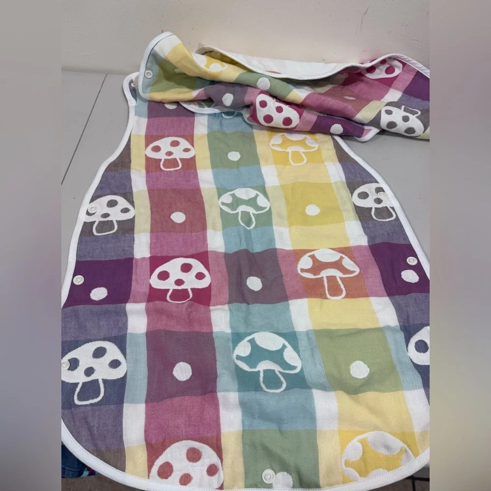 aden + anais Multicolor Mushroom Print Kids Bib
